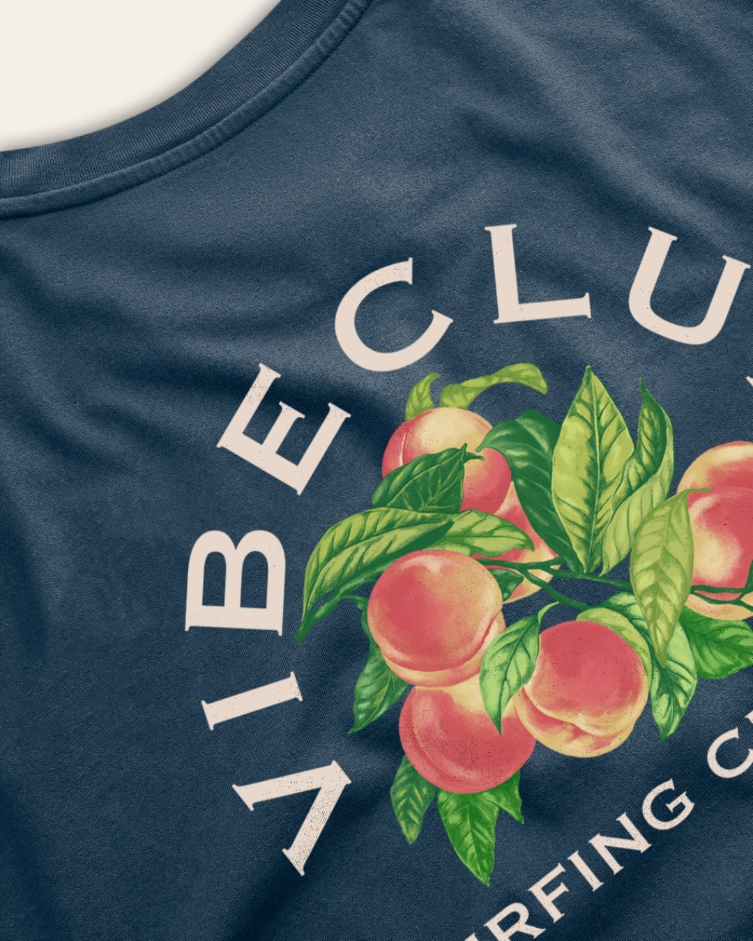 PEACHES TEE NAVY - Vibeclub