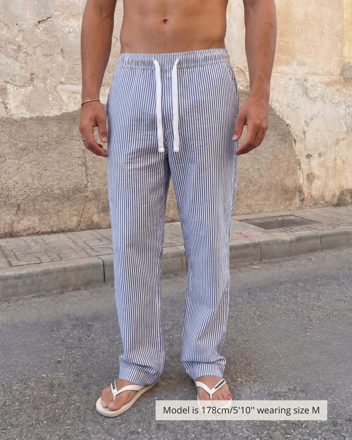 STRIPED LINEN PANTS