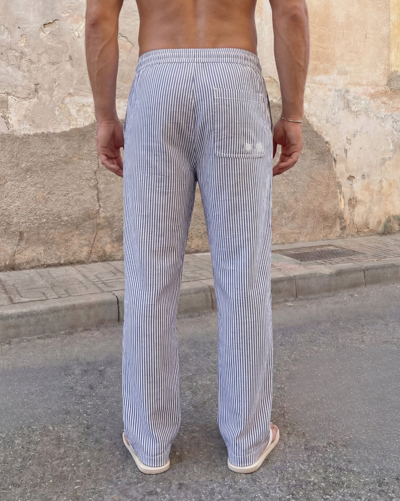STRIPED LINEN PANTS