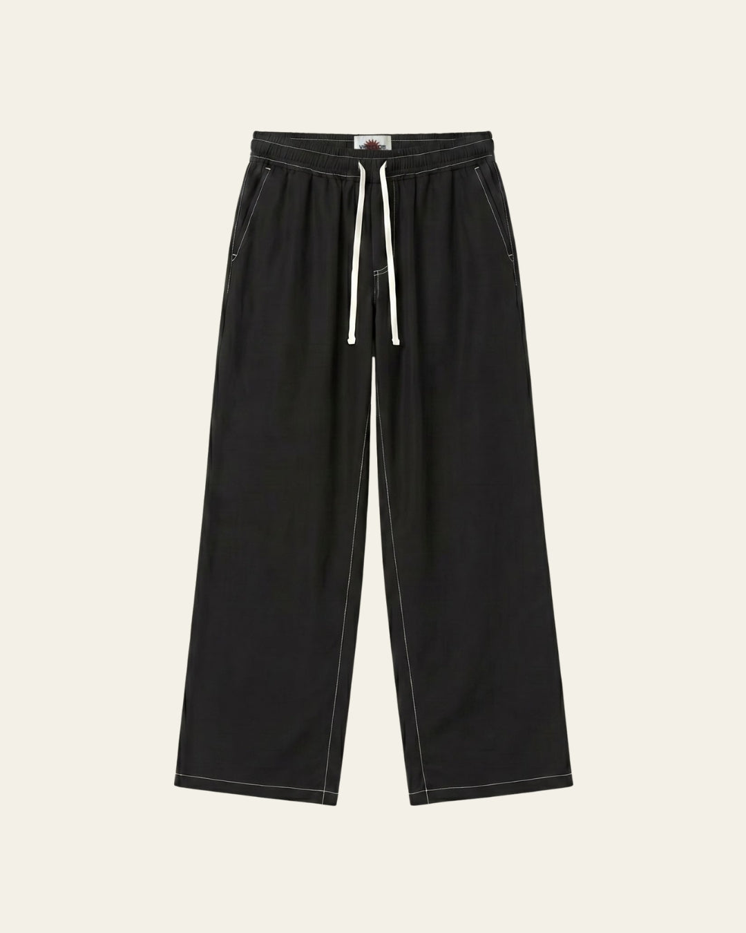 CONTRAST LINEN PANTS