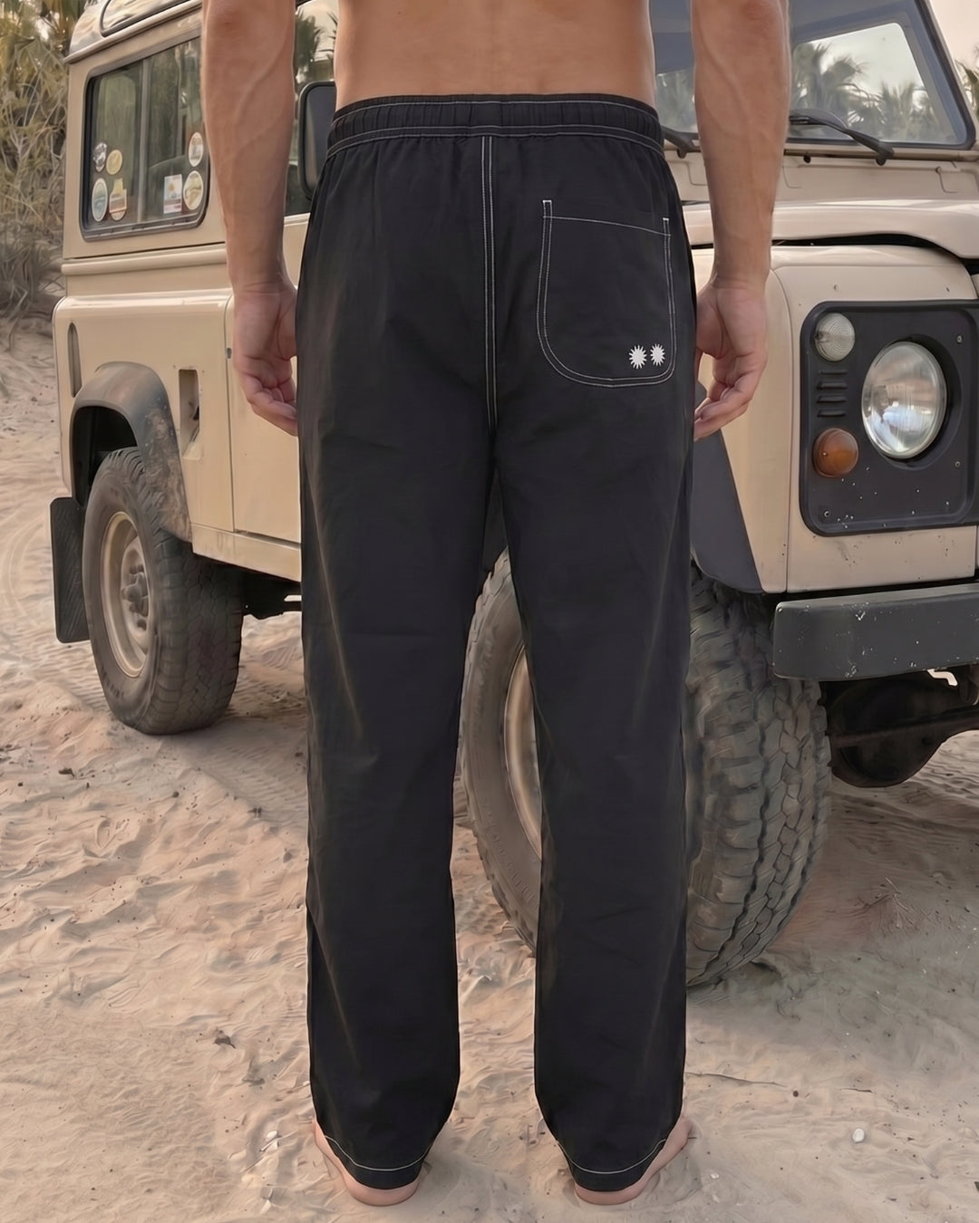 CONTRAST LINEN PANTS