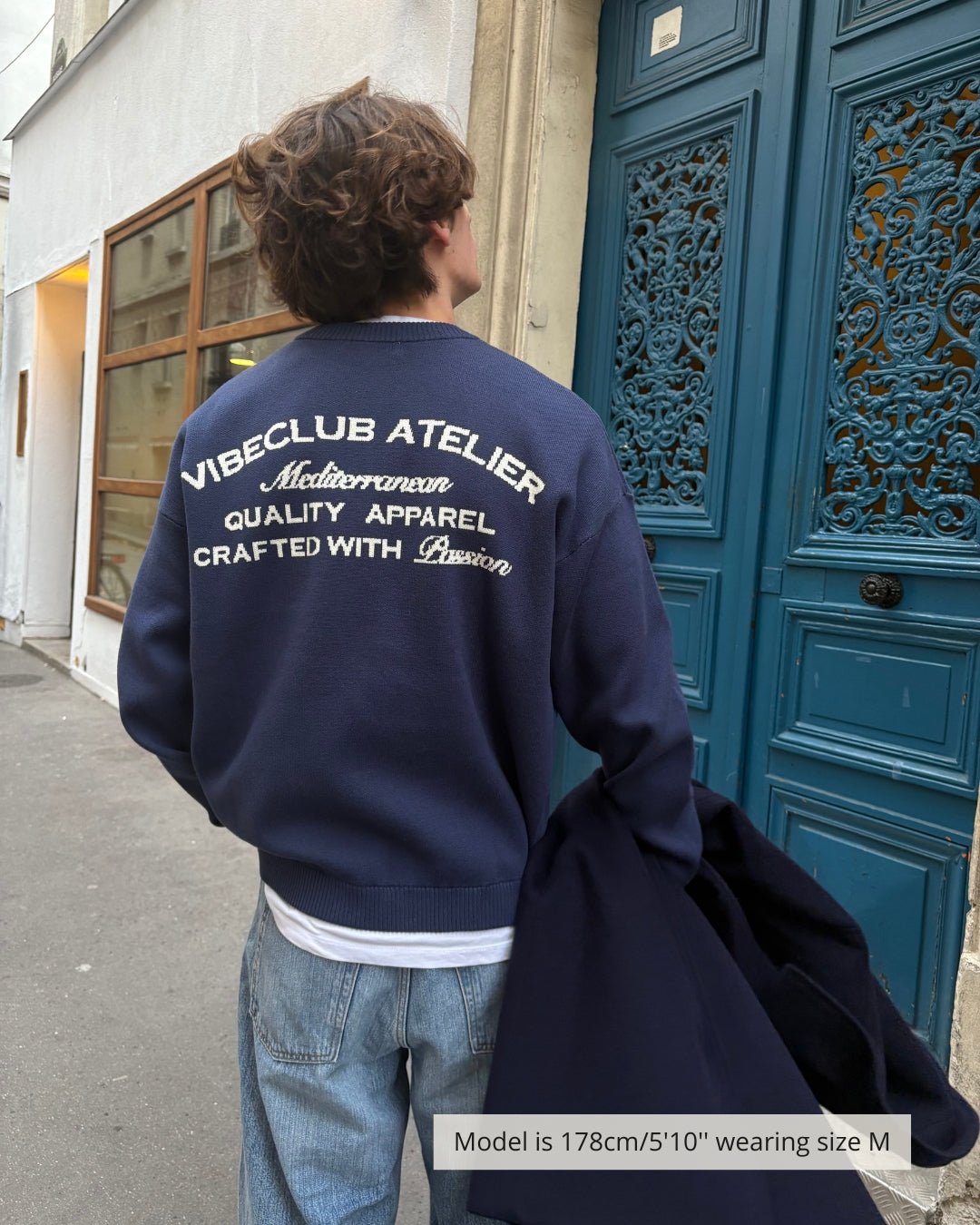 HIIT × clubhaus コラボ スウェット ネイビー　L M _ (NAVY) Urban Club Half-Zip Sweat (6127003) – KHALHON