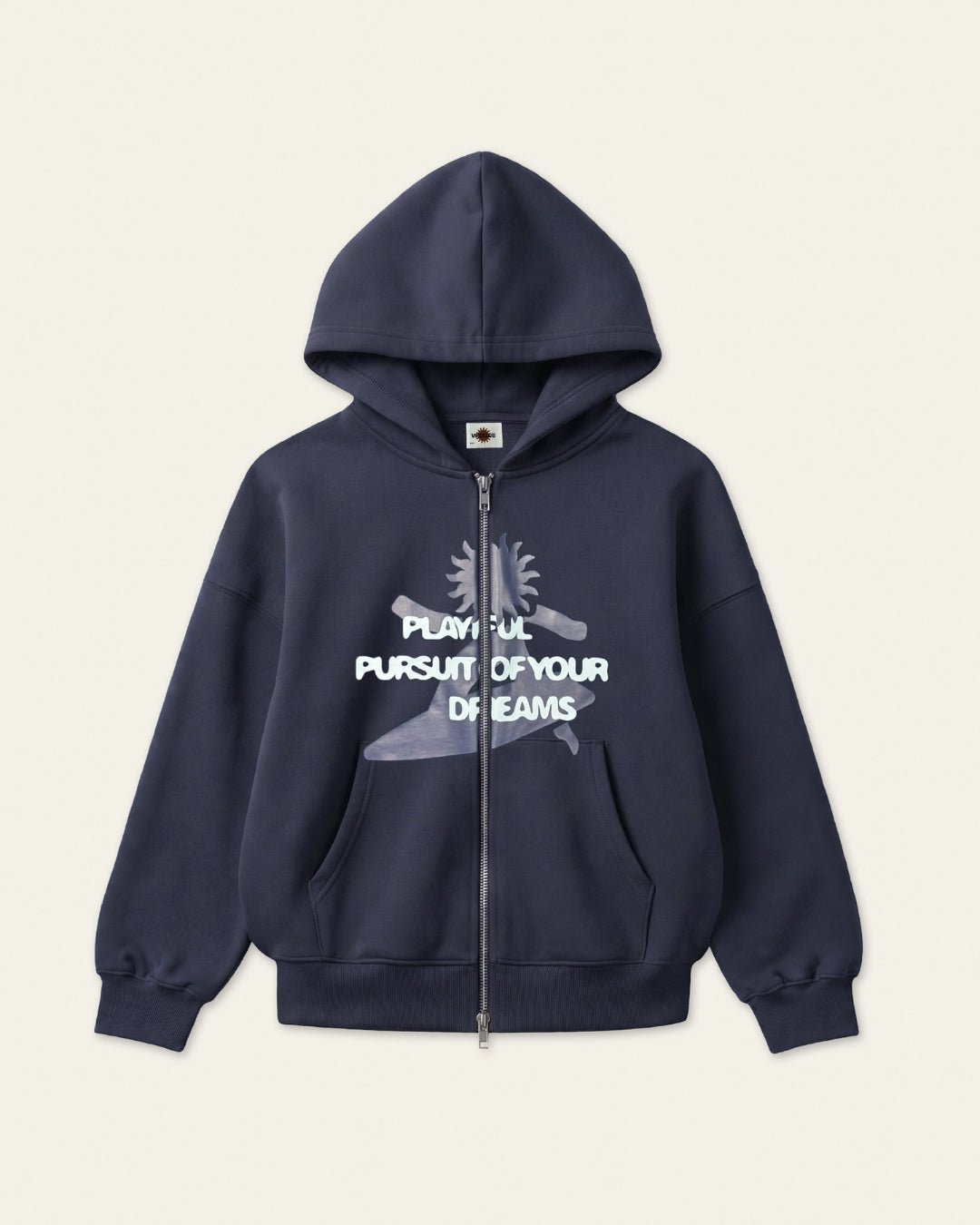 BARREL ZIP HOODIE NAVY - Vibeclub