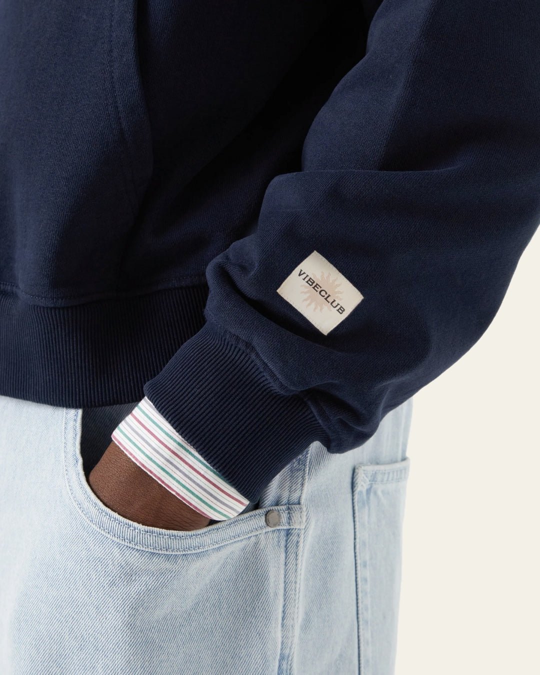 BIARRITZ ZIP HOODIE NAVY - Vibeclub