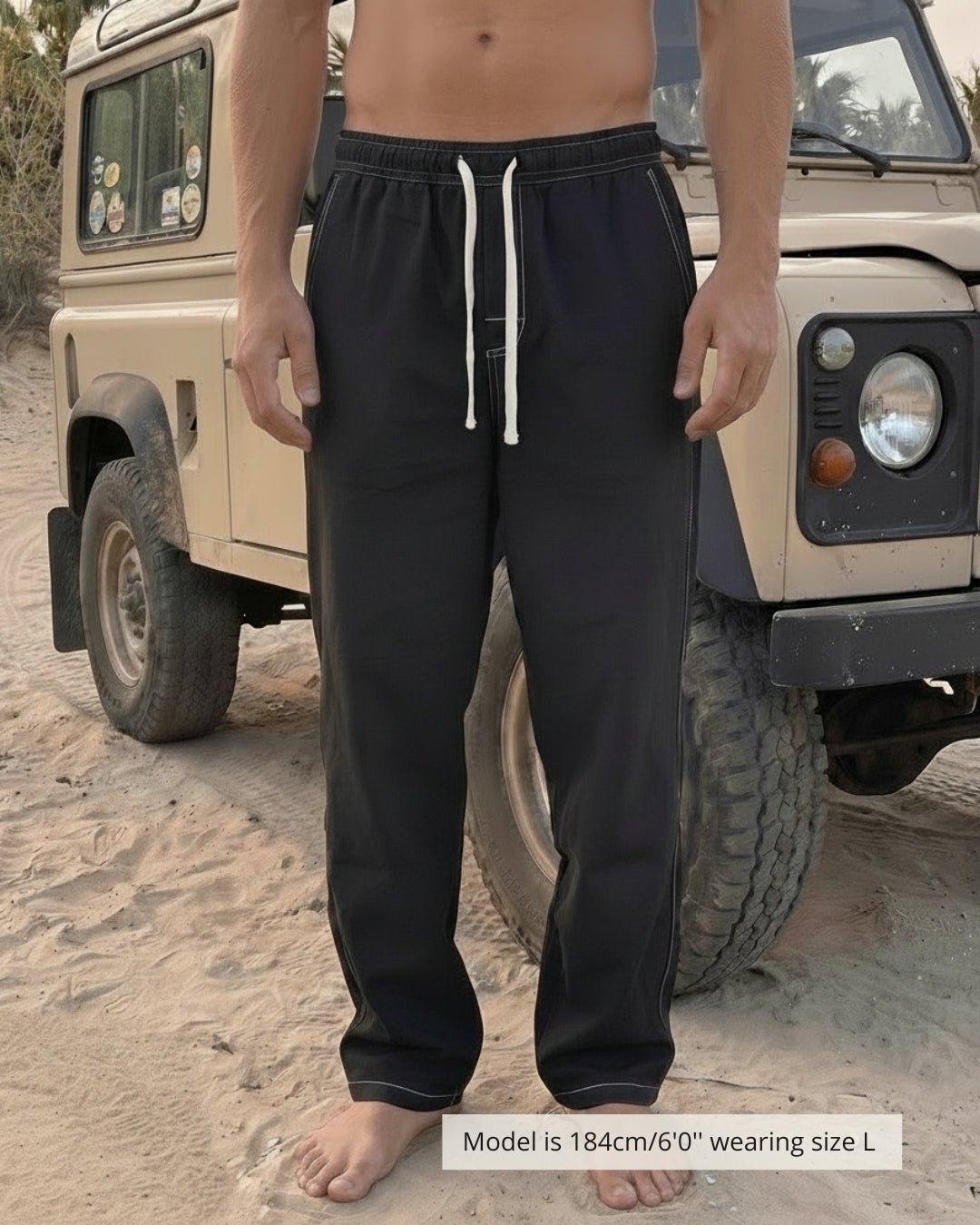 CONTRAST LINEN PANTS - Vibeclub