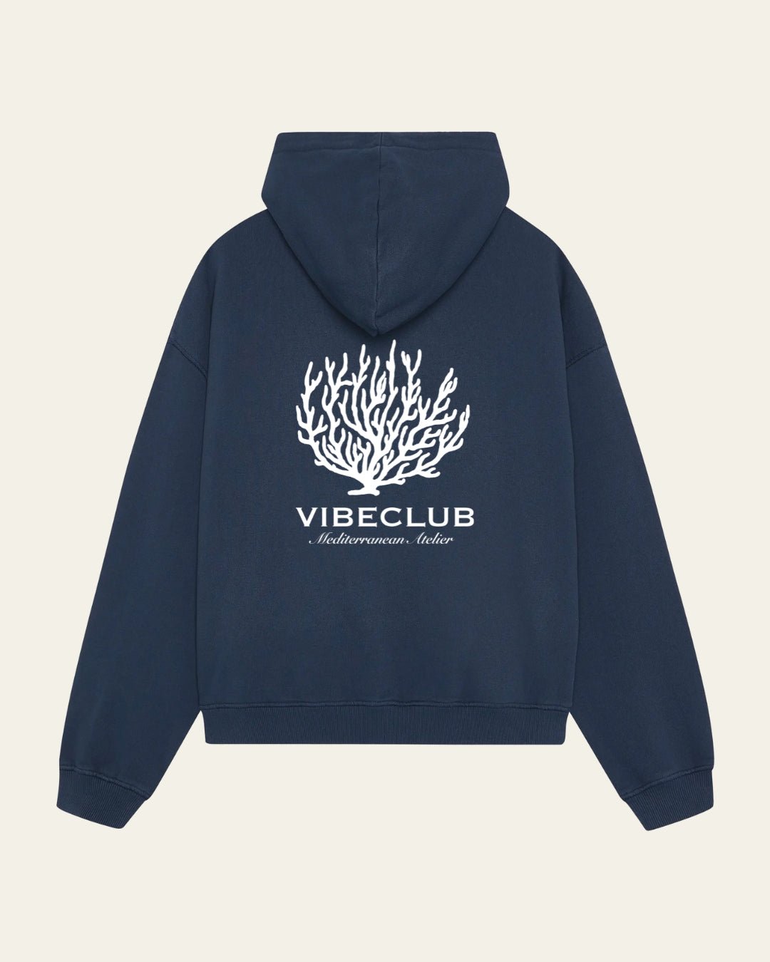 CORAL HOODIE NAVY - Vibeclub