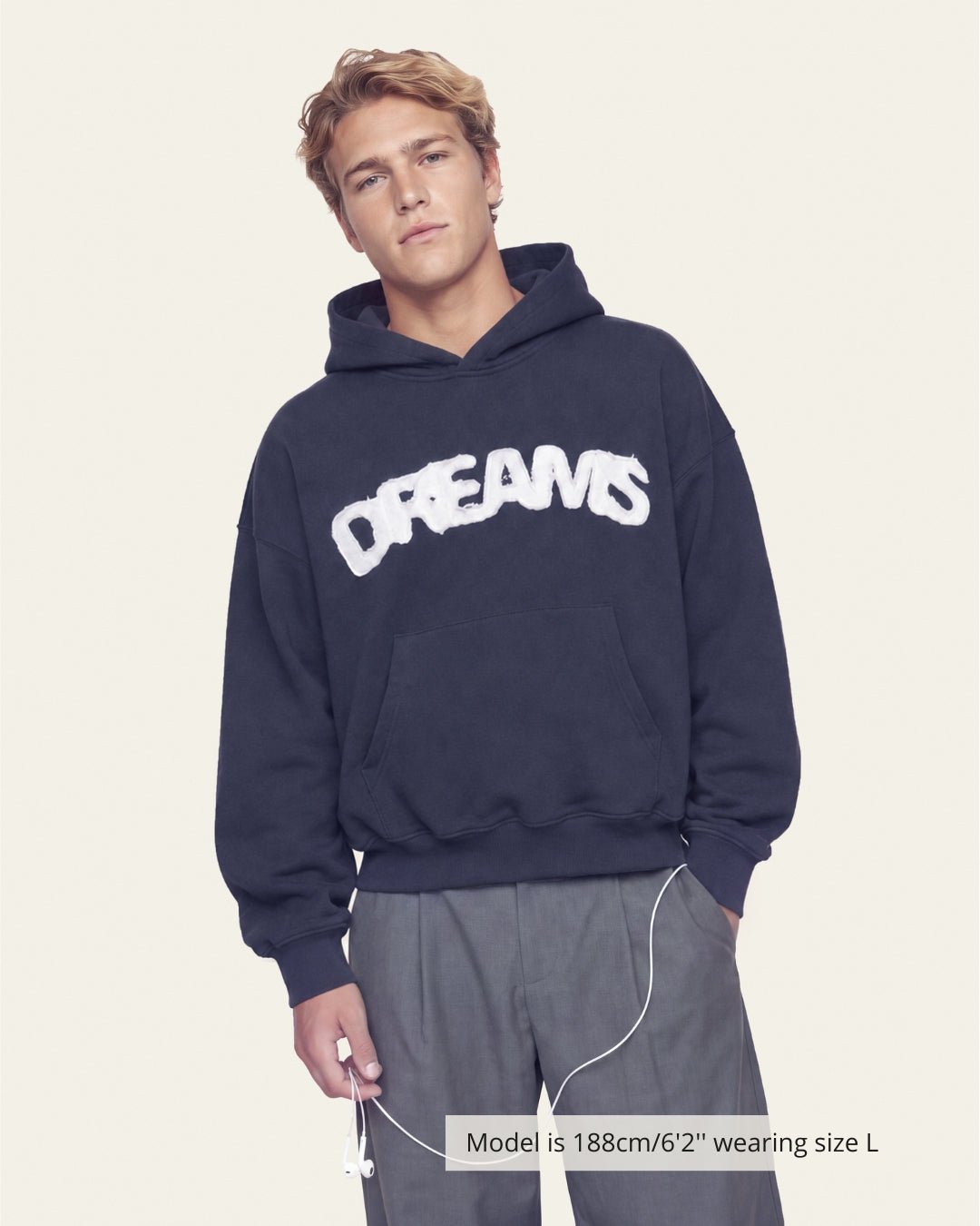 DREAMS HOODIE NAVY - Vibeclub