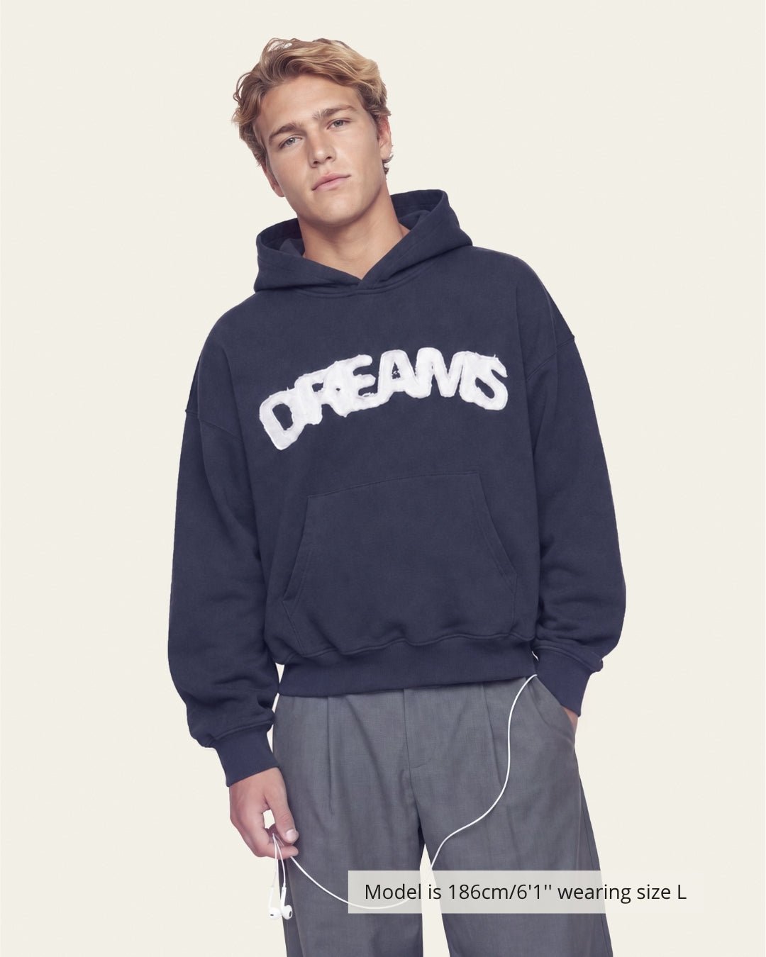 DREAMS HOODIE NAVY - Vibeclub