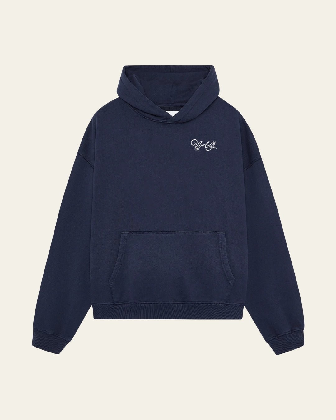 FLOWER HOODIE NAVY - Vibeclub