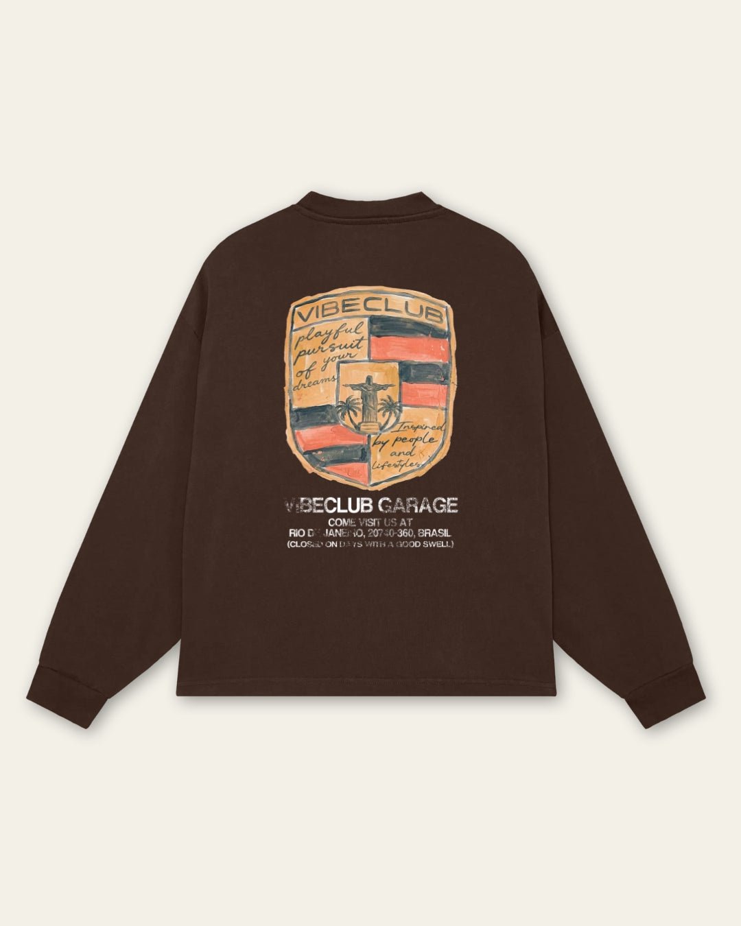 GARAGE LONGSLEEVE BROWN - Vibeclub