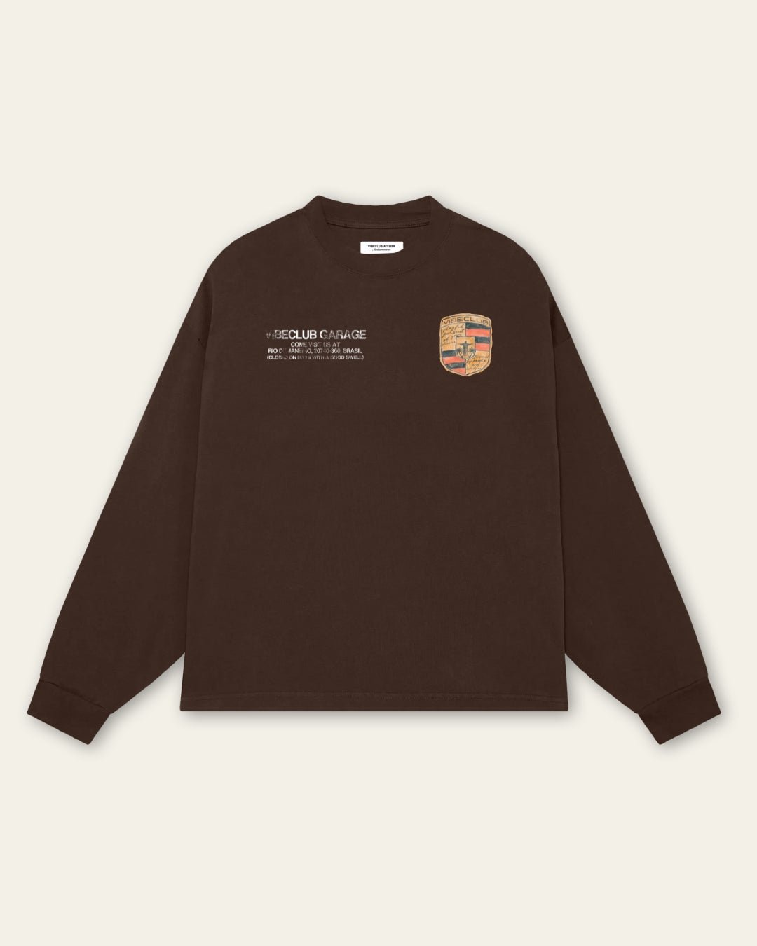 GARAGE LONGSLEEVE BROWN - Vibeclub