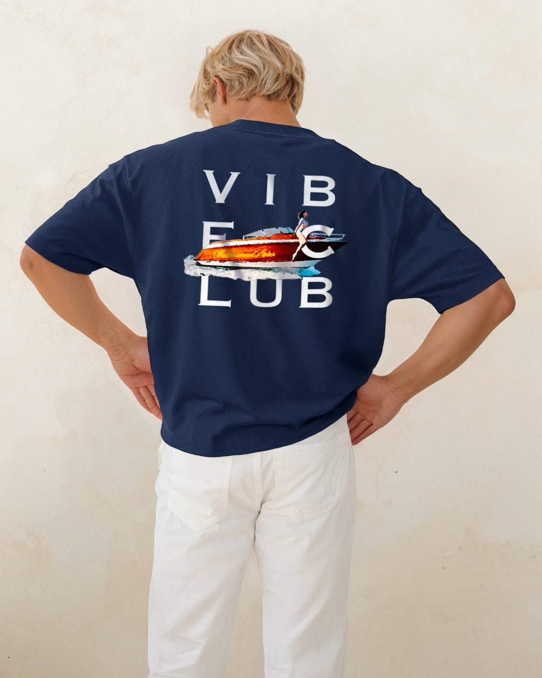 LA BOAT TEE NAVY - Vibeclub