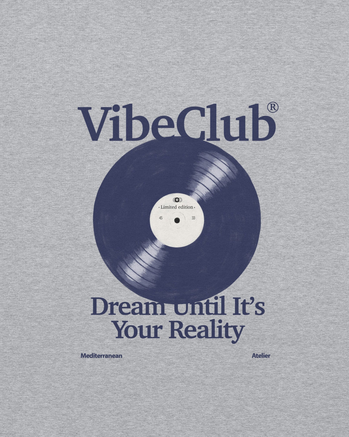 RECORD HOODIE GREY - Vibeclub