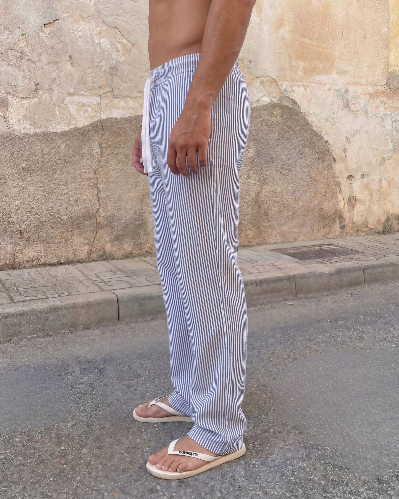 STRIPED LINEN PANTS - Vibeclub