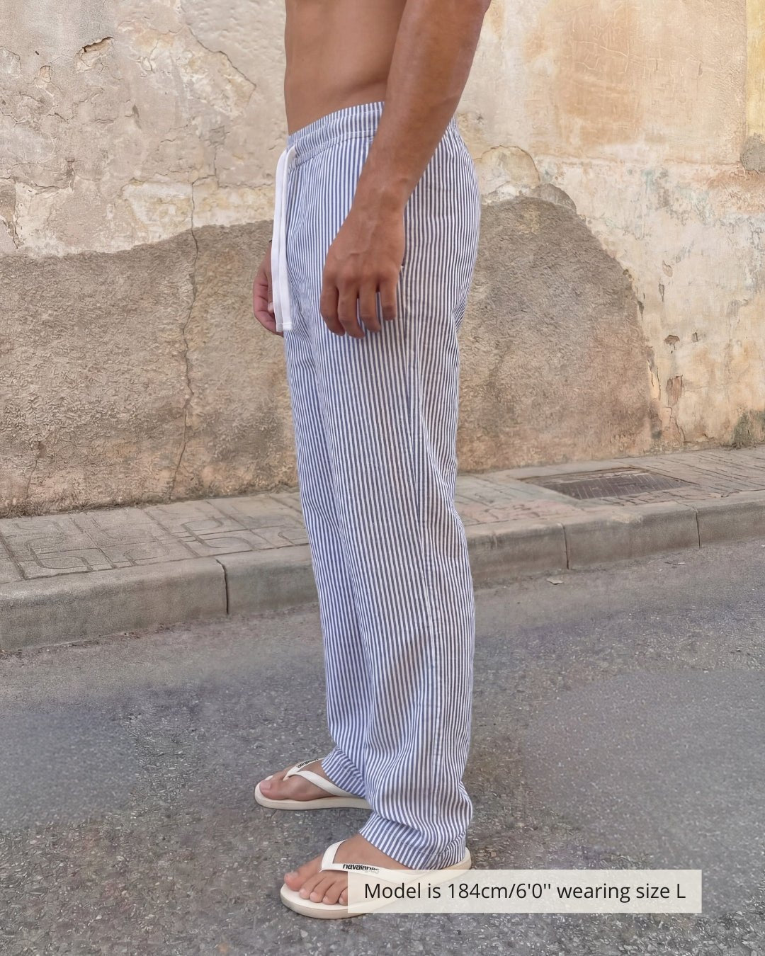 STRIPED LINEN PANTS - Vibeclub