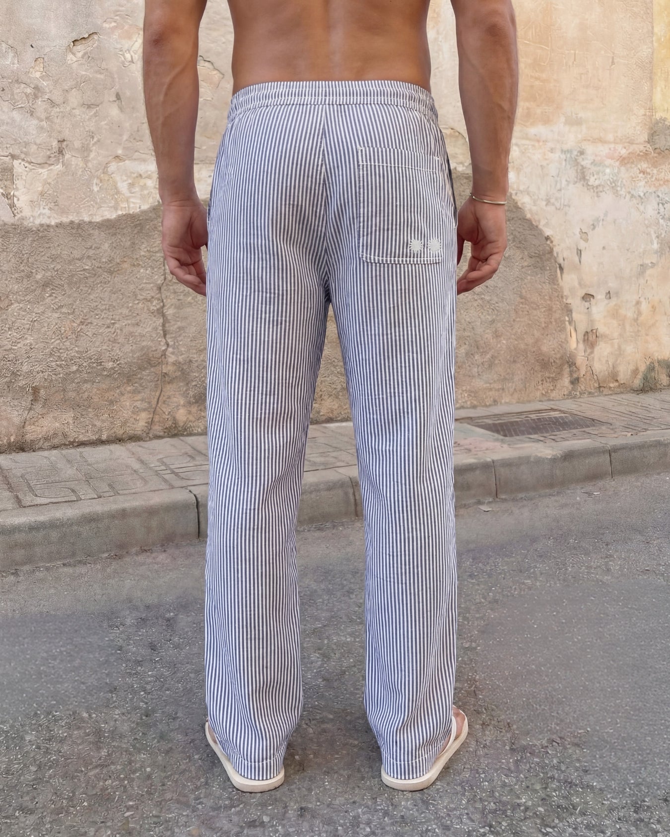 STRIPED LINEN PANTS - Vibeclub