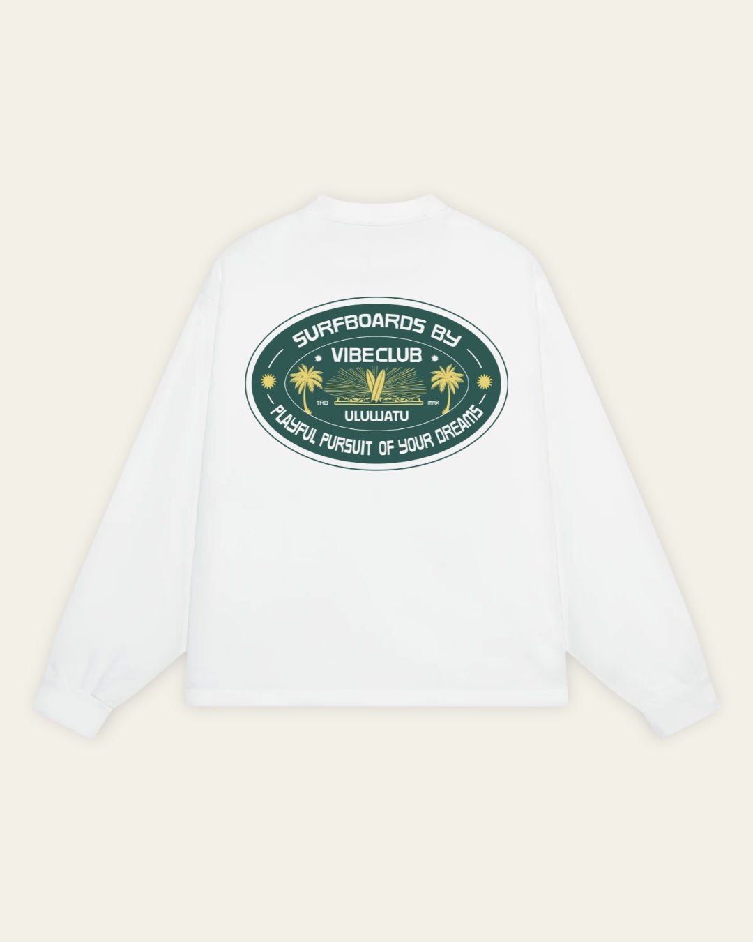ULUWATU LONGSLEEVE WHITE & GREEN - Vibeclub