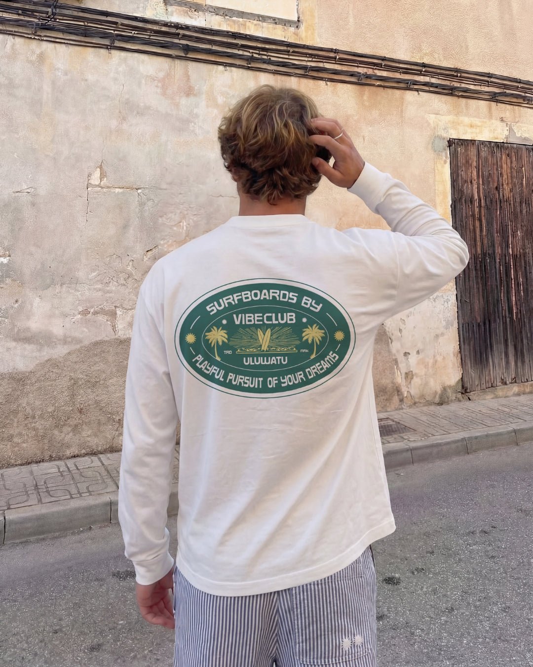 ULUWATU LONGSLEEVE WHITE & GREEN - Vibeclub