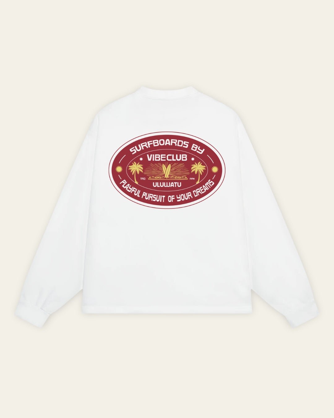ULUWATU LONGSLEEVE WHITE & RED - Vibeclub