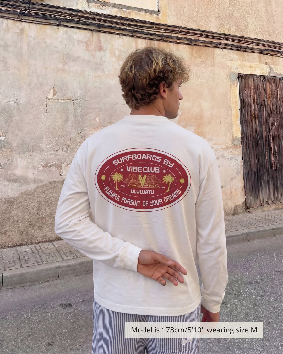 ULUWATU LONGSLEEVE WHITE & RED - Vibeclub
